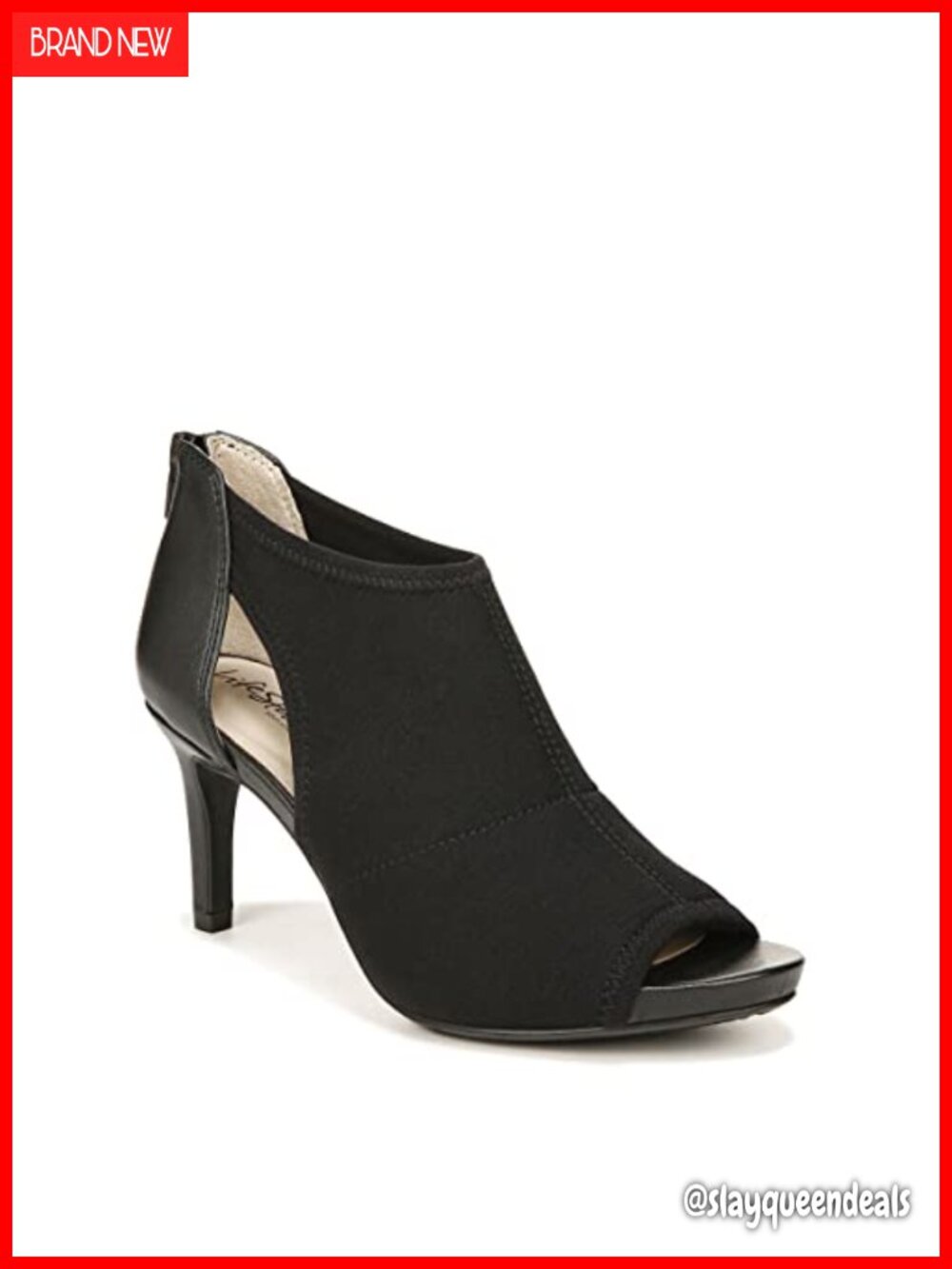 LifeStride Women's Peep Toe Heeled Sandals with Cushioned Insole